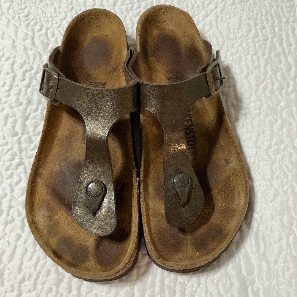 Birkenstock Gizeh Thong Bronze Brown EU 39 US 8 Made Germany